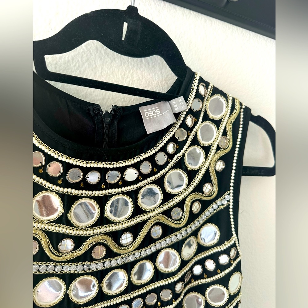 Black Sequined Cocktail Dress